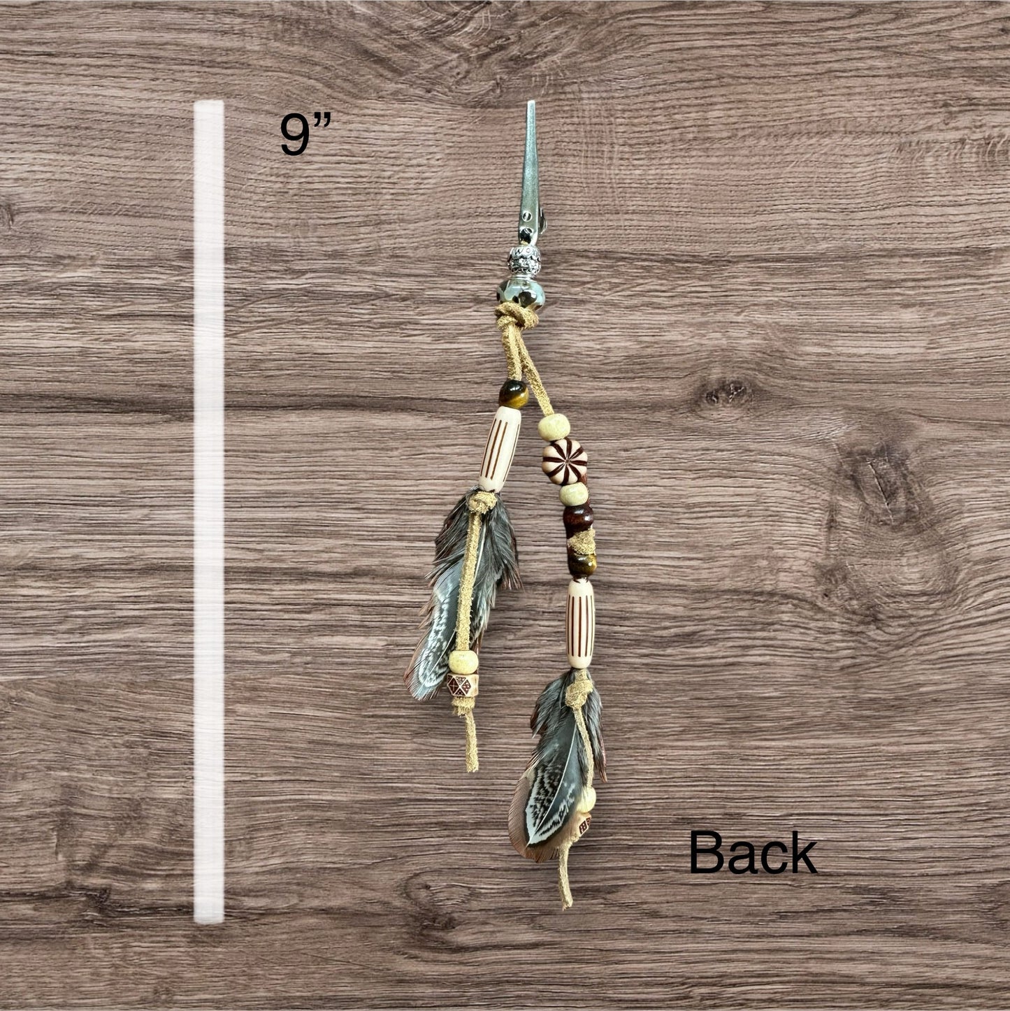 Brown Peace Feather Clip
