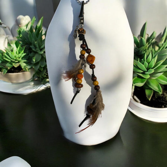 Orange Mermaid Flower Feather Clip