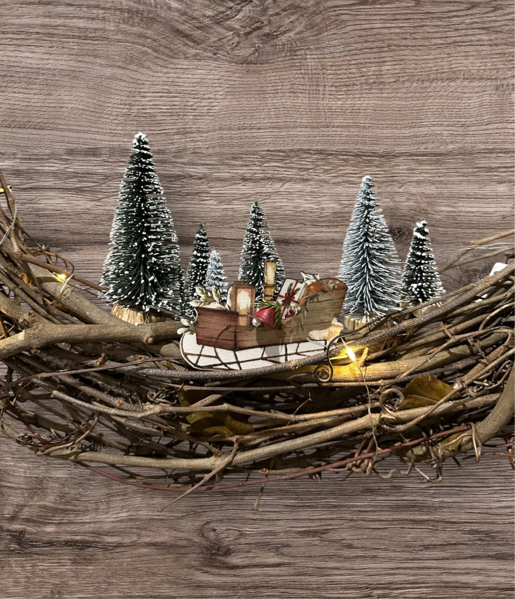 Sleigh Holiday Wreath
