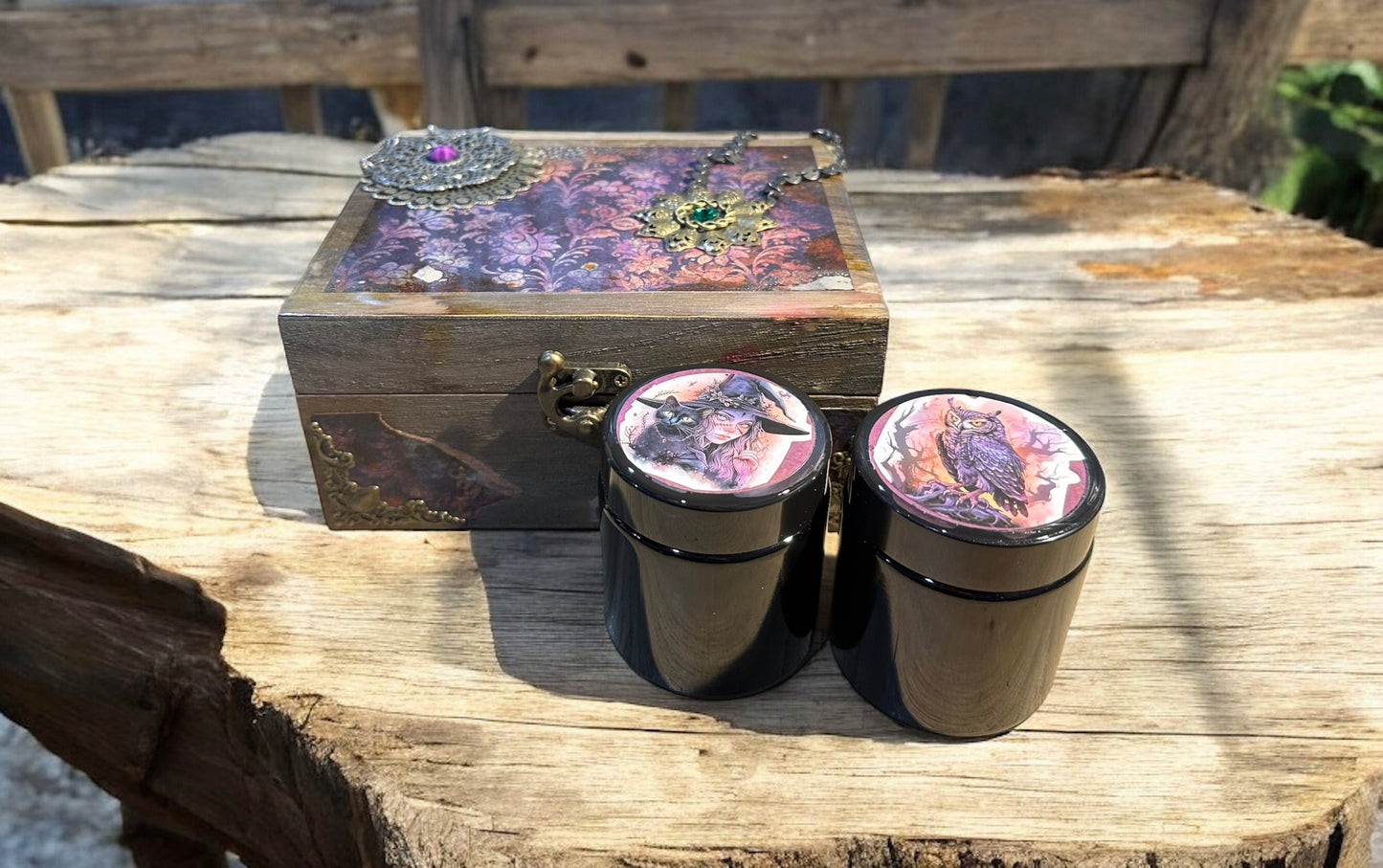 Walnut Distressed Purple Witchy Box Set