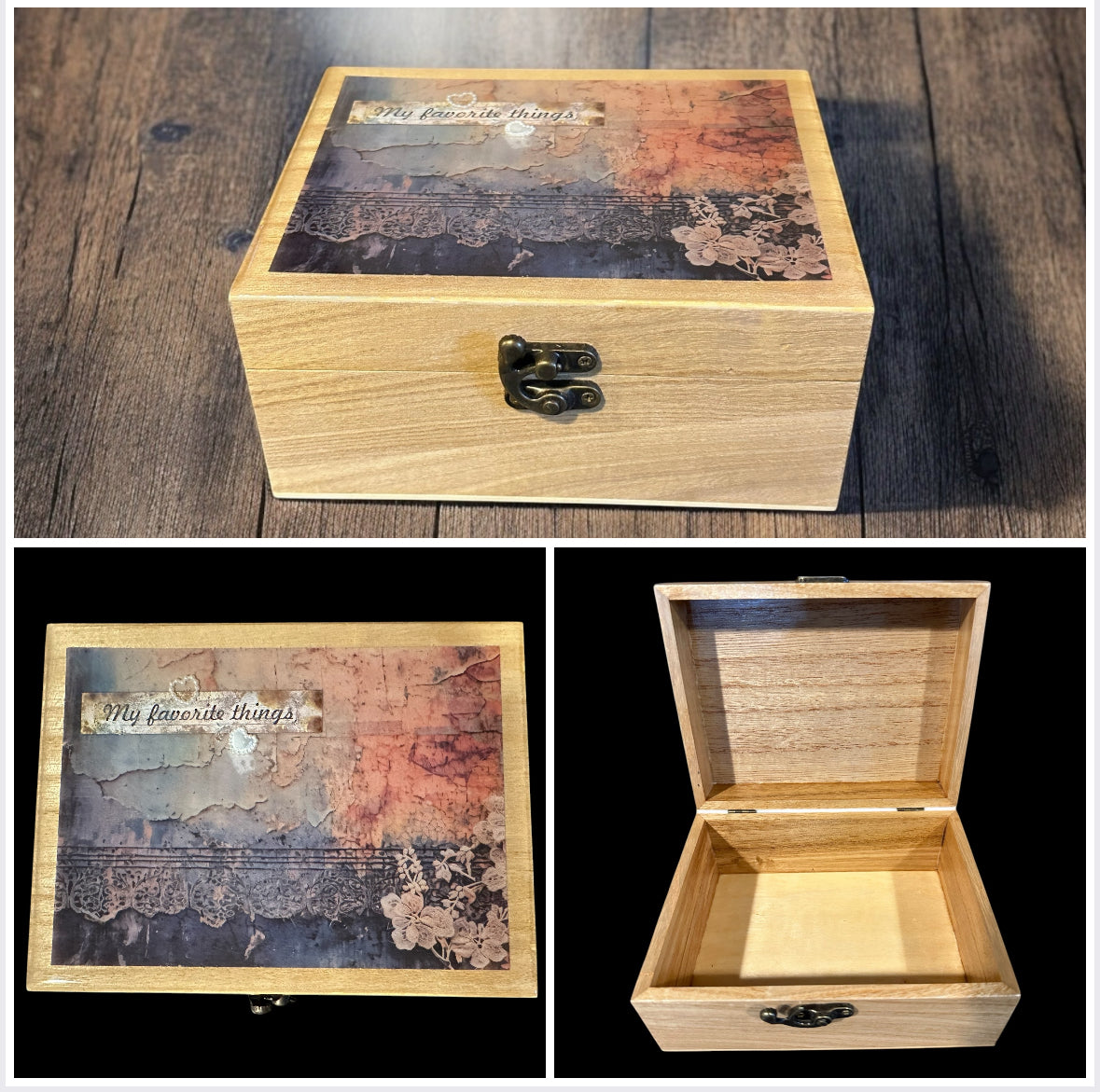 Oak My Favorite Things Keepsake Box