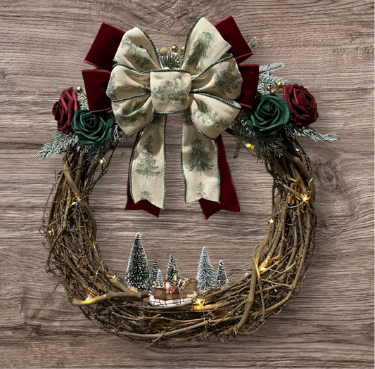 Sleigh Holiday Wreath